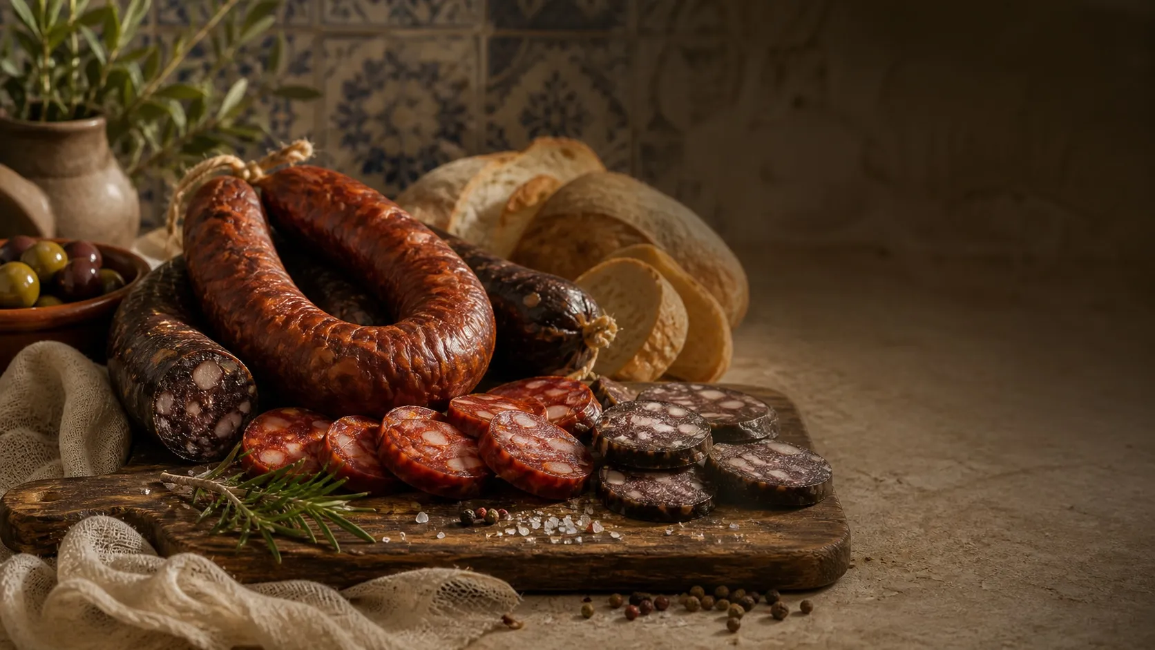 Charkbricka med chouriça och morcela